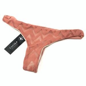 Tavik Ali Mini Bottom Textured Chevron Bikini Bottom Rose Dawn Size Medium